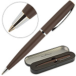 Ручка шариковая " Bruno Visconti " Sienna синяя 1,0мм поворотный механизм, цвет корпуса - коричневый, колпачок с клипом, подарочный футляр