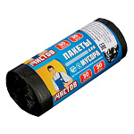 Мешки для мусора " Чистов "  30л 30шт черные, толщина 5мкм, в рулоне, ПНД