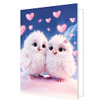 Бирка для букетов и подарков " Мир открыток " 2-70 Птенцы, 115*85мм, без отделки