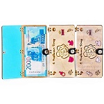 Конверт для денег деревянный (купюрница) " С Рождением дочки " на кнопке, деревянные элементы, 165*100*9мм