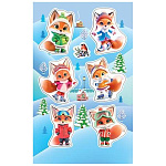Наклейки " Мир открыток " 0-11 Новогодние- Лисички, коньки, 98*159мм