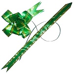 Бант " KWELT " 1,8см Зеленый, золотая фольга, 10шт в упаковке, индивидуальная упаковка, европодвес