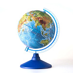 Глобус физический рельефный с подсветкой от батареек 210мм " Globen ", серия КлассикЕвро, картонная коробка