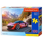 Пазлы " Castor Land " 100элементов Спорткар 40*29см, картонная упаковка 32*22*4,7см