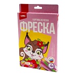 Картина из песка " Lori " Фреска Белочка с цветком, цветной песок, самоклеящаяся основа в рамке