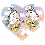 Бирка для букетов и подарков " Мир открыток " 2-79 Сердце. Ты + я, 73*64мм, без отделки