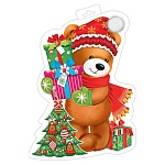 Плакат фигурный " Мир открыток " 0-35 А3 Новогодний- Мишка