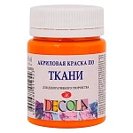 Краска акриловая по ткани " Decola "  50мл мандариновая