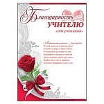 Благодарность учителю от учеников А4 410 " Праздник " без отделки, текст