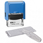 Штамп самонаборный автоматический " Colop " 4-строчный 14*38мм корпус синий, касса