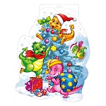 Плакат фигурный " Мир поздравлений " 936 А3 Драконы, без отделки