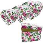 Набор коробок " KWELT " 3в1 Сердце 25,5*24*12см, 23,5*21,5*10см, 21*19,5*8см, Тропические цветы, цвет - белый, картон/ПВХ