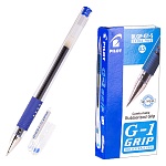 Ручка гелевая " Pilot " Extra fine синяя 0,5мм, толщина письма 0,3мм, прозрачный корпус, металический наконечник резиновый упор для пальцев треугольной формы, картонная упаковка