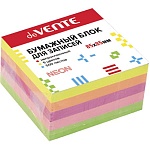 Блок бумаги " deVente " 8,5*8,5*5см 500л неон 5 цветов (зеленый, оранжевый, малиновый, розовый, желтый), 5 слоев