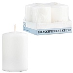Набор свечей " РСМ " Классических белых, 60*40мм, время горения 10часов, 4шт, в картонном поддоне
