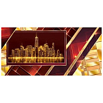 Конверт для денег " Мир открыток " 2-17 Без названия- Город, абстракция, 165*85мм, золотая фольга, с текстом