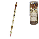 Карандаш ч/гр " Bruno Visconti " Love Me. Котики. Счастье, НВ, трехгранный, пластиковый, заточенный, пластиковый тубус