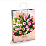 Пакет ПЭ " Интерпак " с пластиковой ручкой МП, 30*40см 150мкм Нюд