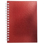 Записная книжка МАЛЫЙ ФОРМАТ А6 спираль 80л " Hatber " Metallic Красная, клетка, обложка - бумвинил