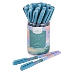 Ручка гелевая " Lorex " Fluffy sky slim soft grip синяя 0,5мм, игольчатый пишущий узел, металлизированный наконечник, резиновый держатель, цветной круглый корпус, пластиковый тубус