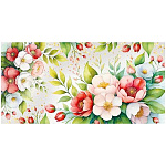 Конверт для денег " Империя Поздравлений " 425 Без названия- Весенние цветы, 168*84мм, радужные блестки в лаке, без текста