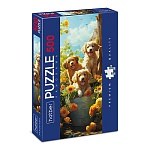 Пазлы " Hatber " 500 элементов Панорама Щенки 68*23см, картонная упаковка