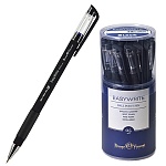Ручка шариковая " Bruno Visconti " EasyWrite Black, синяя 0,5мм, толщина письма 0,4мм, пластиковый корпус, покрытие soft-touch, цвет корпуса - черный, резиновый держатель, металлический наконечник, колпачок с клипом, сменный стержень, пластиковый тубус