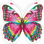 Украшение на скотче " Мир поздравлений " 150 А5 Розовая бабочка, 150*150мм, глянцевый УФ-лак