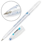 Ручка шариковая " Pensan " Global-21 синяя 0,5мм, толщина письма 0,3мм, чернила на масляной основе, прозрачный корпус, колпачок с клипом, картонная упаковка