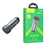Блок питания автомобильный " Hoco " Z49A Level серый, 2,4А, 18W, QC 3.0, USB, пластик (кабель в комплект не входит)