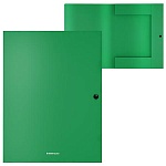 Папка на кнопке с 3-клапанами " Erich Krause " А4 Classic зеленая, пластик 0,4мм, текстура поверхности- песок, непрозрачная