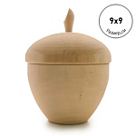 Деревянная заготовка из липы " Мастерская РуТвор " Шкатулка Желудь, h=90мм d=90мм