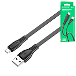 Кабель сетевой USB - micro USB " Borofone " BX85 чёрный, плоский, 1м, 2.4А, силикон