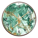 Часы настенные " Миленд " d=30см Зеленый мрамор, без защитного стекла, питание от 1 батарейки АА, батарейки в комплект не входят, материал- МДФ, пластик, картонная упаковка