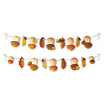 Набор оформительский " Империя поздравлений " 949 Гирлянда, Грибочки и листочки, 2 нити, длина 2м, 18 деталей, мелованная бумага, без отделки, на шнуре