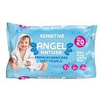 Салфетки влажные детские  20шт " Angel " Sensitive голубые