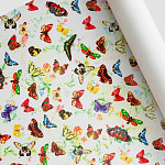 Упаковочная бумага " Интерпак " 68,5см*100см 1 лист Летний луг, в рулоне, 90г/м2