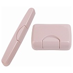 Дорожный набор " Миленд " Дуэт Бежево-розовый в наборе: мыльница 8,5*5*3см, футляр для зубной щетки 19,5*2*2см, пластиковый