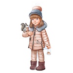 Плакат фигурный " Империя поздравлений " 933 А3 Новогодний- Девочка с белкой