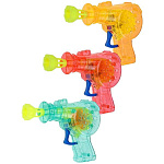 Электрический пистолет мыльных пузырей " Рыжий кот " со светом, 50мл, 14*11*4см, ассорти (без возможности выбора цвета), мыльный раствор 50мл, пакет