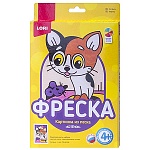 Картина из песка " Lori " Фреска Котенок, 7 цветов, блестки, цветной песок, самоклеящаяся основа в рамке
