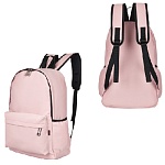 Рюкзак " Sanvero " 32*44*19см сиреневый пастельный, 1 отделение, карман на молнии спереди, боковые карманы, ручка-петля