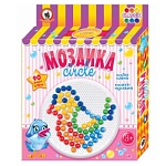 Мозаика " Русский стиль "  90элементов Classic Птичка: плата круглая, фишки 6-ти цветов диаметром 15мм, книжка-подсказка, от 3лет, картонная упаковка 24*26*5см