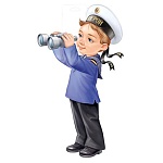 Плакат фигурный " Империя поздравлений " 933 А3 Мальчик-моряк с биноклем, без отделки