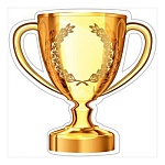 Украшение на скотче " Праздник " 190 Кубок, 196*196мм, вспененный скотч, глянцевый УФ-лак