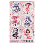 Наклейки " Мир открыток " 0-11 А6 Аниме-девочки с питомцами, без отделки