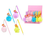 Ручка шариковая " Basir " Единорог пушистик, синяя 0,5мм, толщина письма 0,25мм, цветной корпус, колпачок со съемным брелком, дисплей