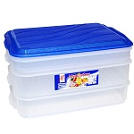 Контейнер пластиковый для пищевых продуктов, 0,75+1,35л+2л, 3-х ярусный, Мультибокс " Милих "
