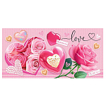 Конверт для денег " Мир открыток " 4-15 Розовая роза и сердечки, 168*83мм, без отделки