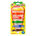 Мелки восковые " Луч " Морковки 6цв, фигурные в картонной упаковке, европодвес